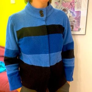 Karl Lagerfeld Cropped wool colour block jacket